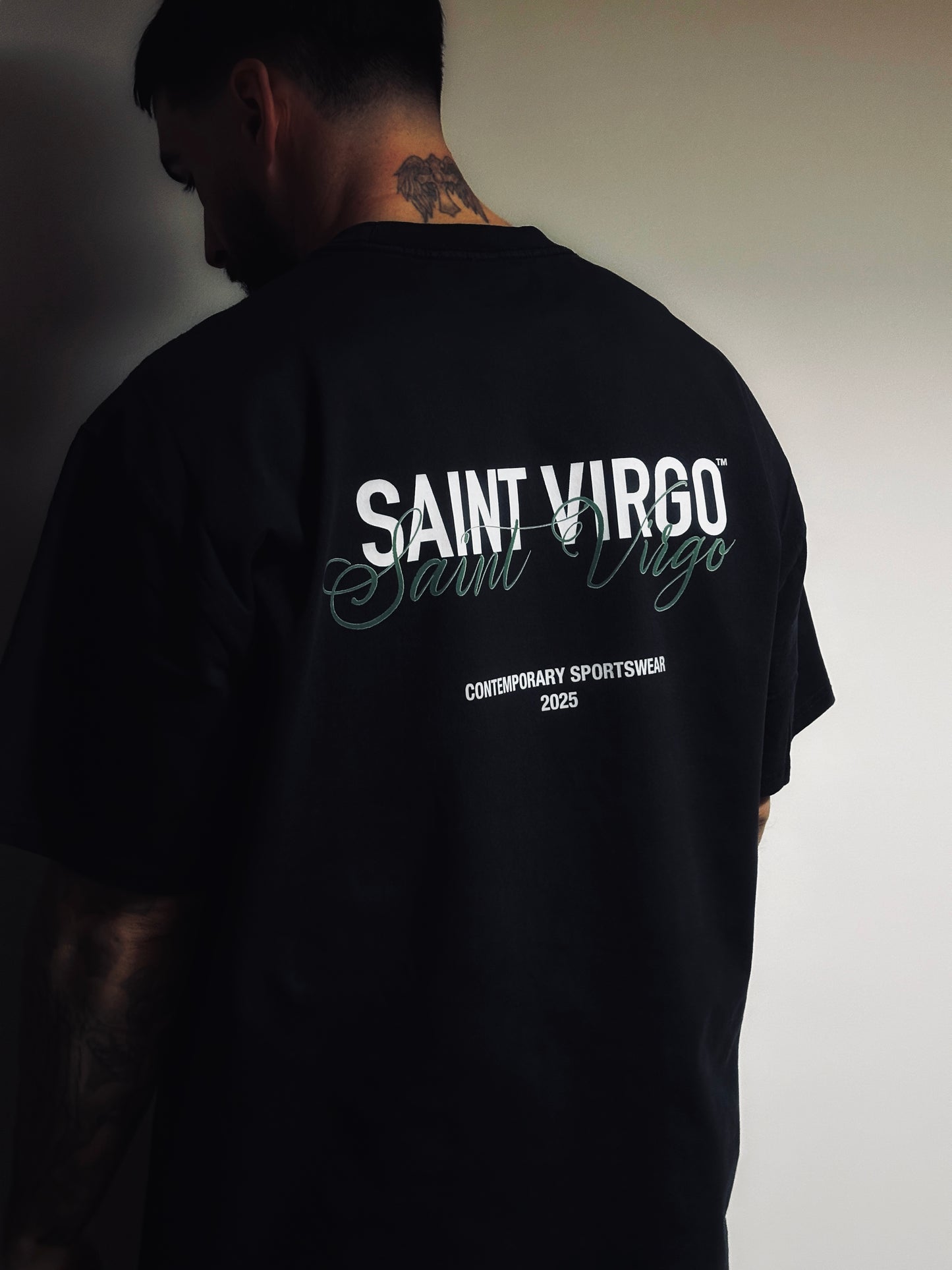 DOUBLE LOGO | Washed Black T-Shirt