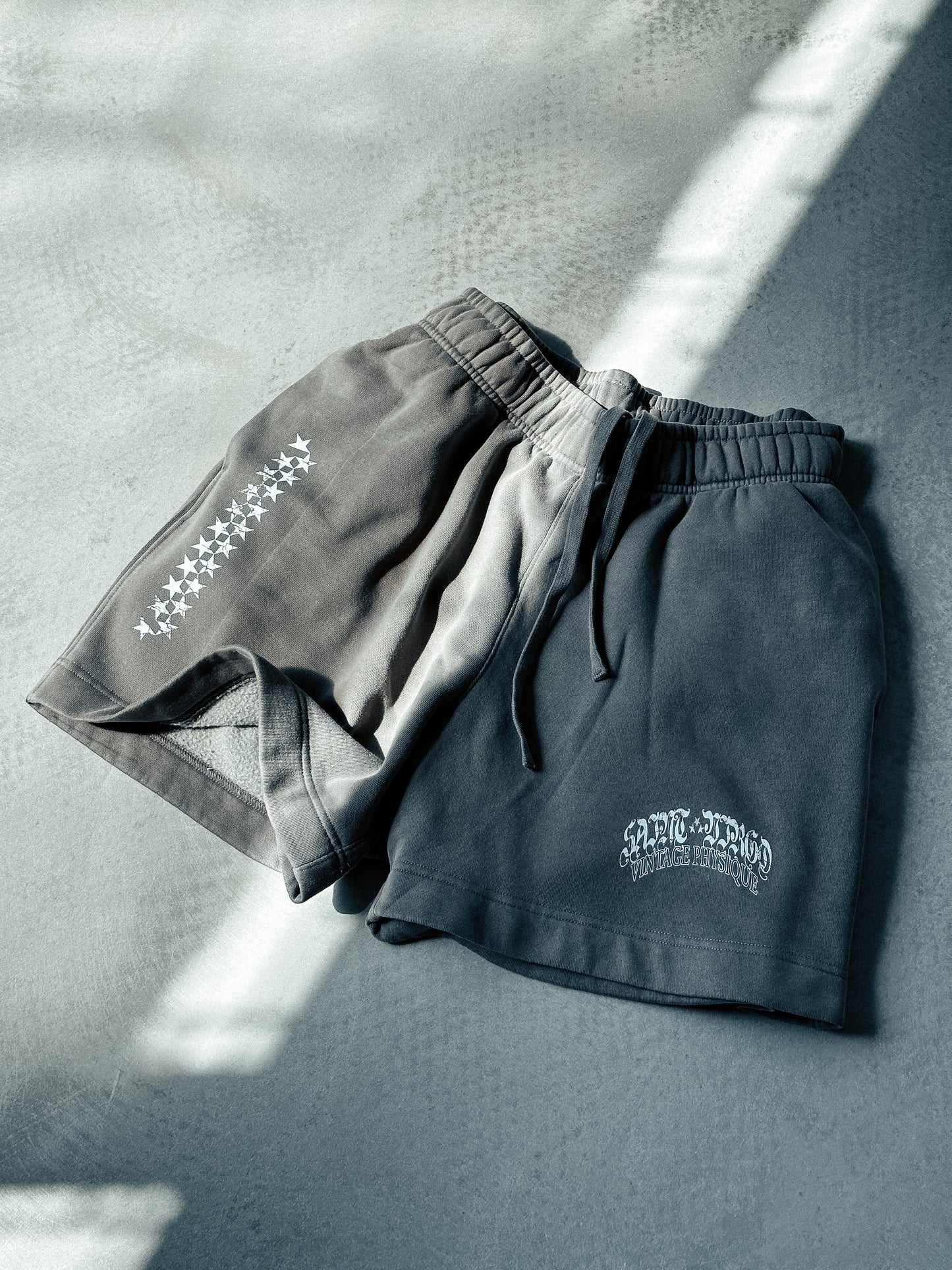 Saint Virgo Vintage Physique Shorts, blending nostalgic design with modern luxury sportswear. Crafted for those who embrace athletic essentialism, redefining sportswear with a vintage-inspired look for active lifestyles.