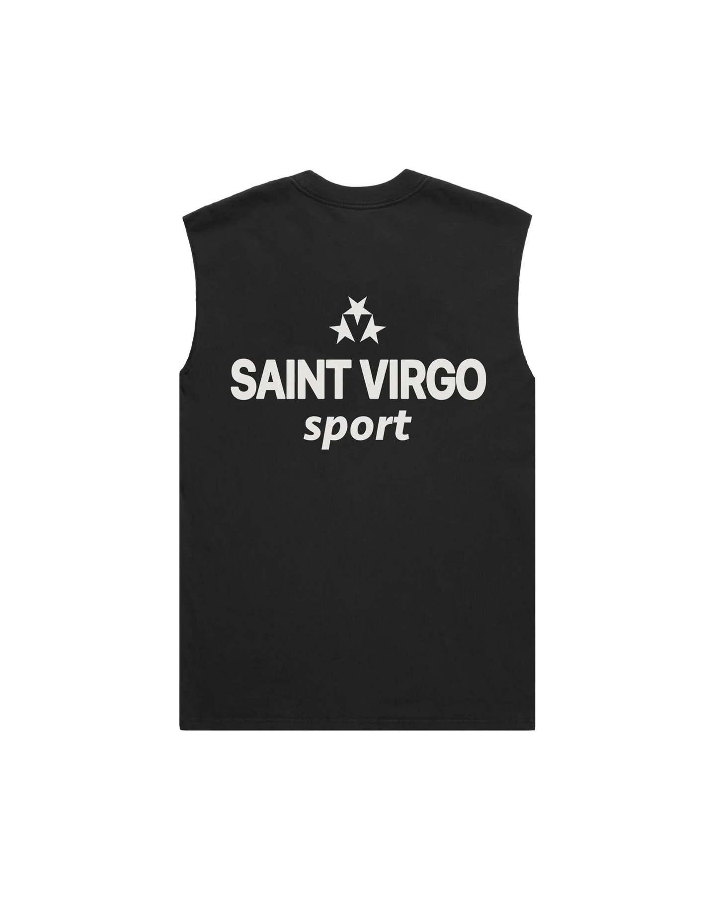 Saint Virgo Sport Star Cut Off Tank, merging contemporary sportswear with ready-to-wear luxury sportswear, offering a stylish, athletic fit that reflects athletic essentialism and redefines sportswear for the modern sport enthusiast.