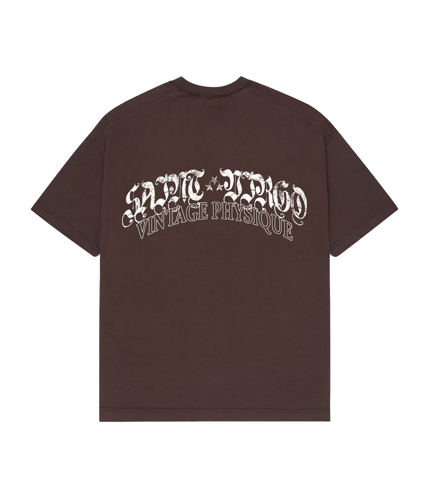 Saint Virgo Vintage Physique T-shirt, blending nostalgic design with modern luxury sportswear. Crafted for those who embrace athletic essentialism, redefining sportswear with a vintage-inspired look for active lifestyles.