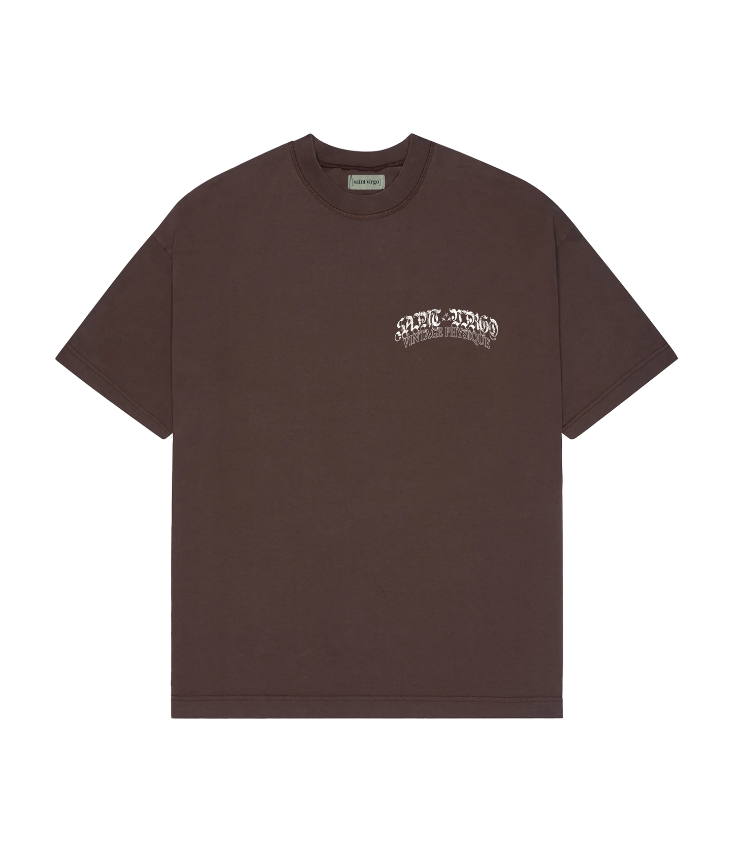Saint Virgo Vintage Physique T-shirt, blending nostalgic design with modern luxury sportswear. Crafted for those who embrace athletic essentialism, redefining sportswear with a vintage-inspired look for active lifestyles.