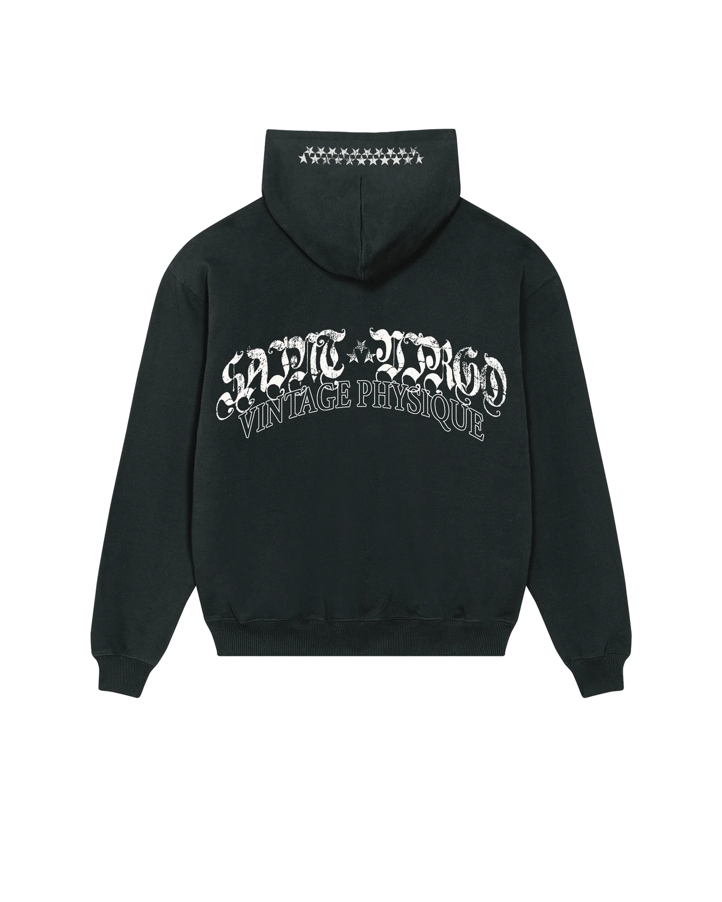 Saint Virgo Vintage Physique Hoodie, blending nostalgic design with modern luxury sportswear. Crafted for those who embrace athletic essentialism, redefining sportswear with a vintage-inspired look for active lifestyles.