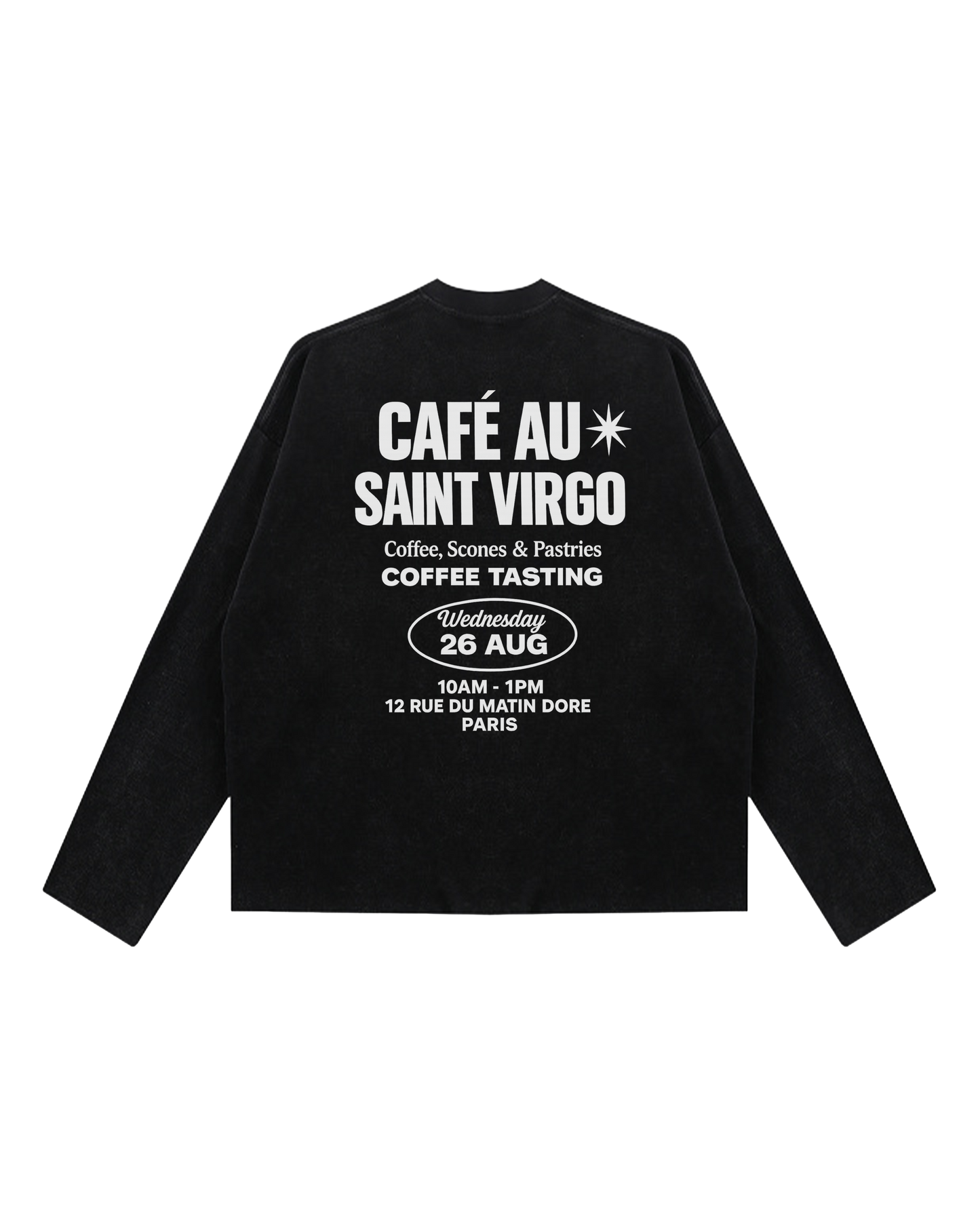CAFE SV | Vintage Black Waffle Long Sleeve T-Shirt