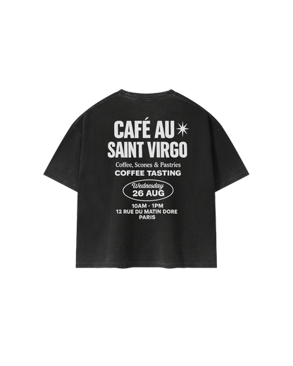 CAFE SV | Vintage Black Waffle T-Shirt