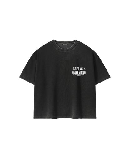 CAFE SV | Vintage Black Waffle T-Shirt