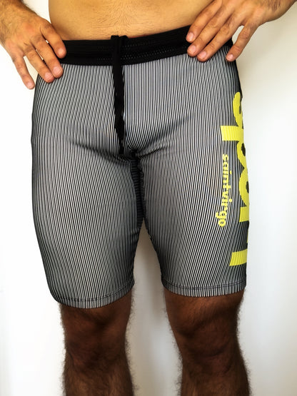 RUN HALF TIGHTS | Black/White Yellow