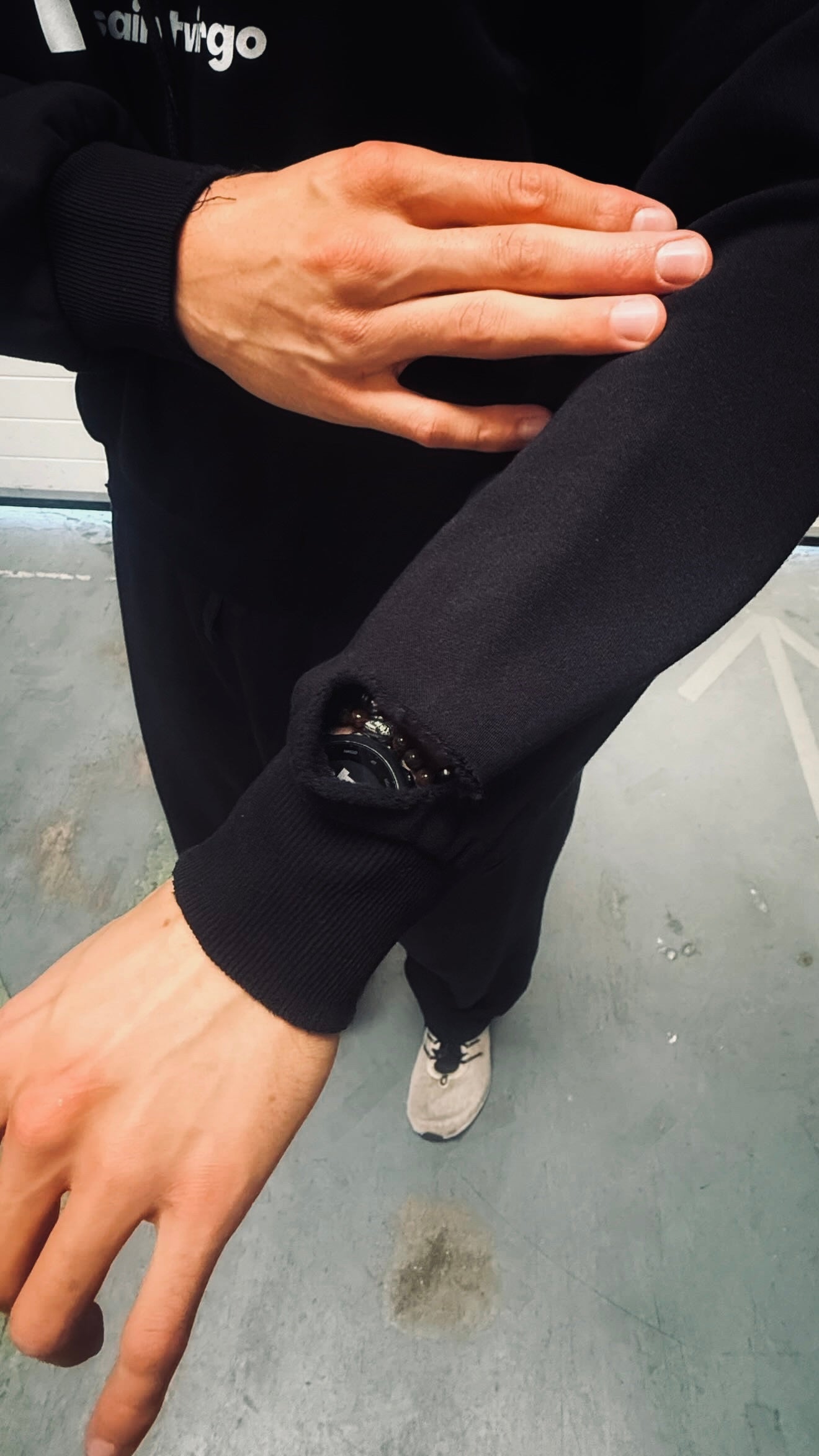 SPORT | Distressed Black Hoodie