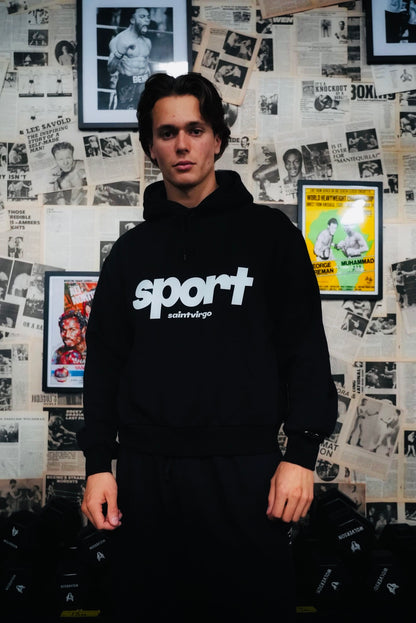 SPORT | Distressed Black Hoodie