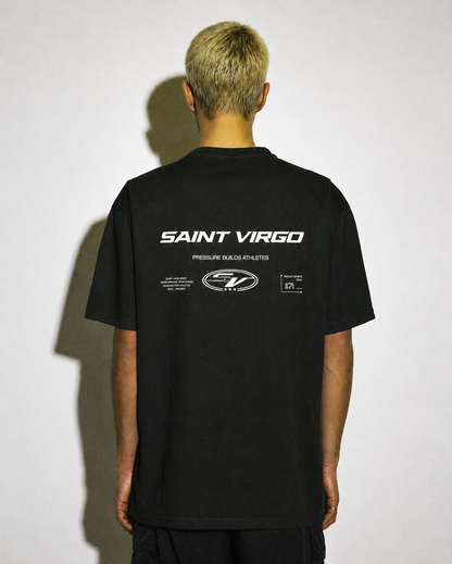 PRESSURE BUILDS ATHLETES | Black Performance T-Shirt