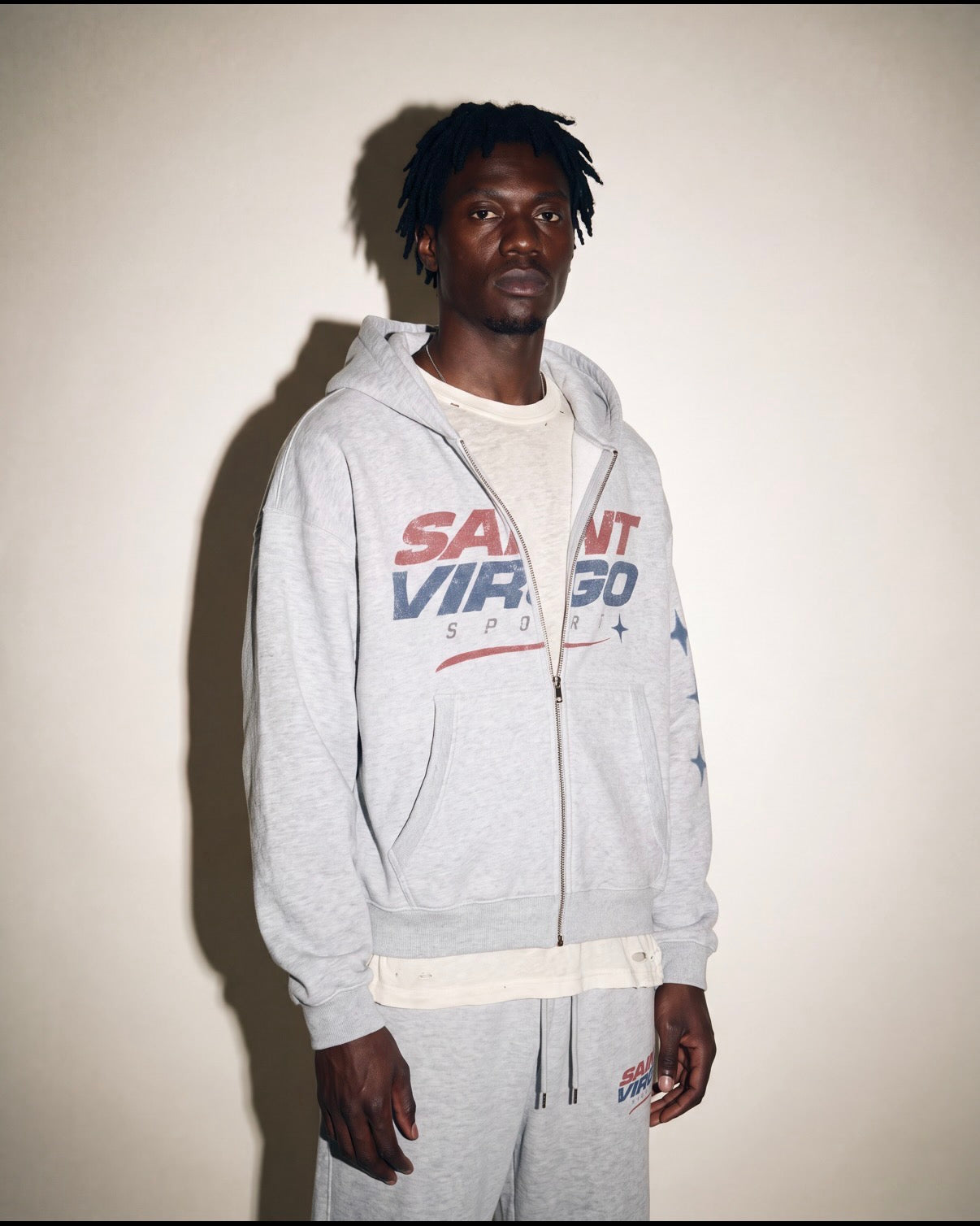 RACER STAR ZIPPED HOODIE