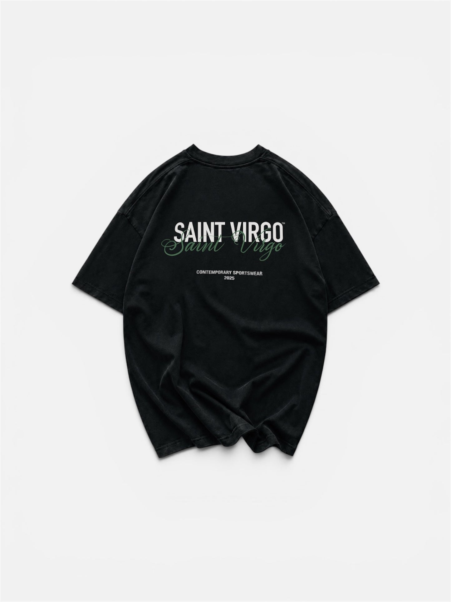 DOUBLE LOGO | Washed Black T-Shirt