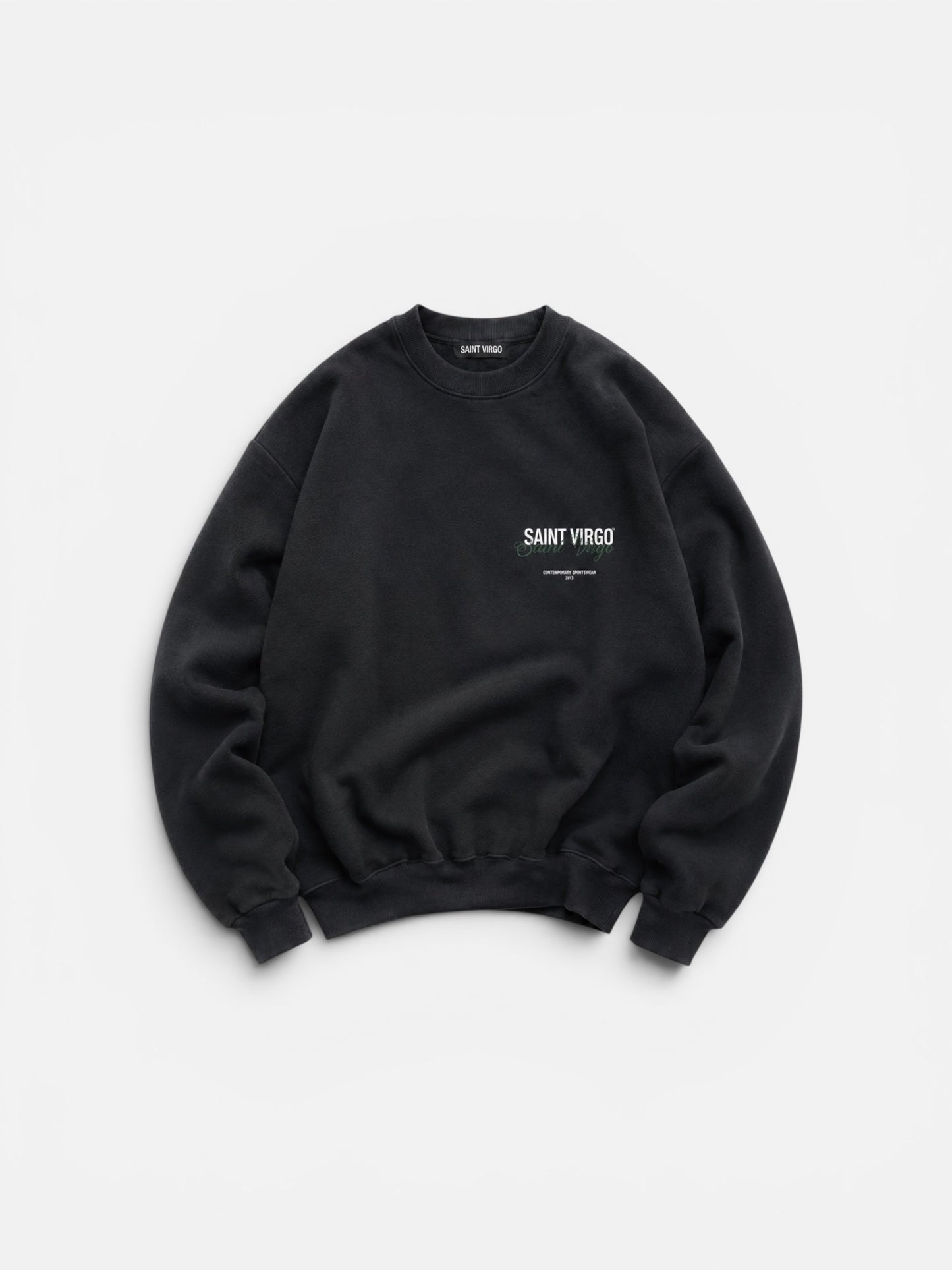 DOUBLE LOGO | Black Sweatshirt Heavy