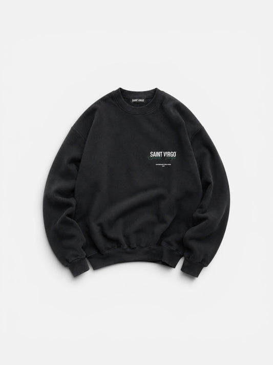 DOUBLE LOGO | Black Sweatshirt Heavy