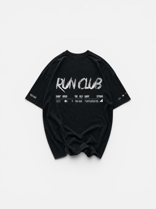 RUN CLUB | Washed Black T-Shirt