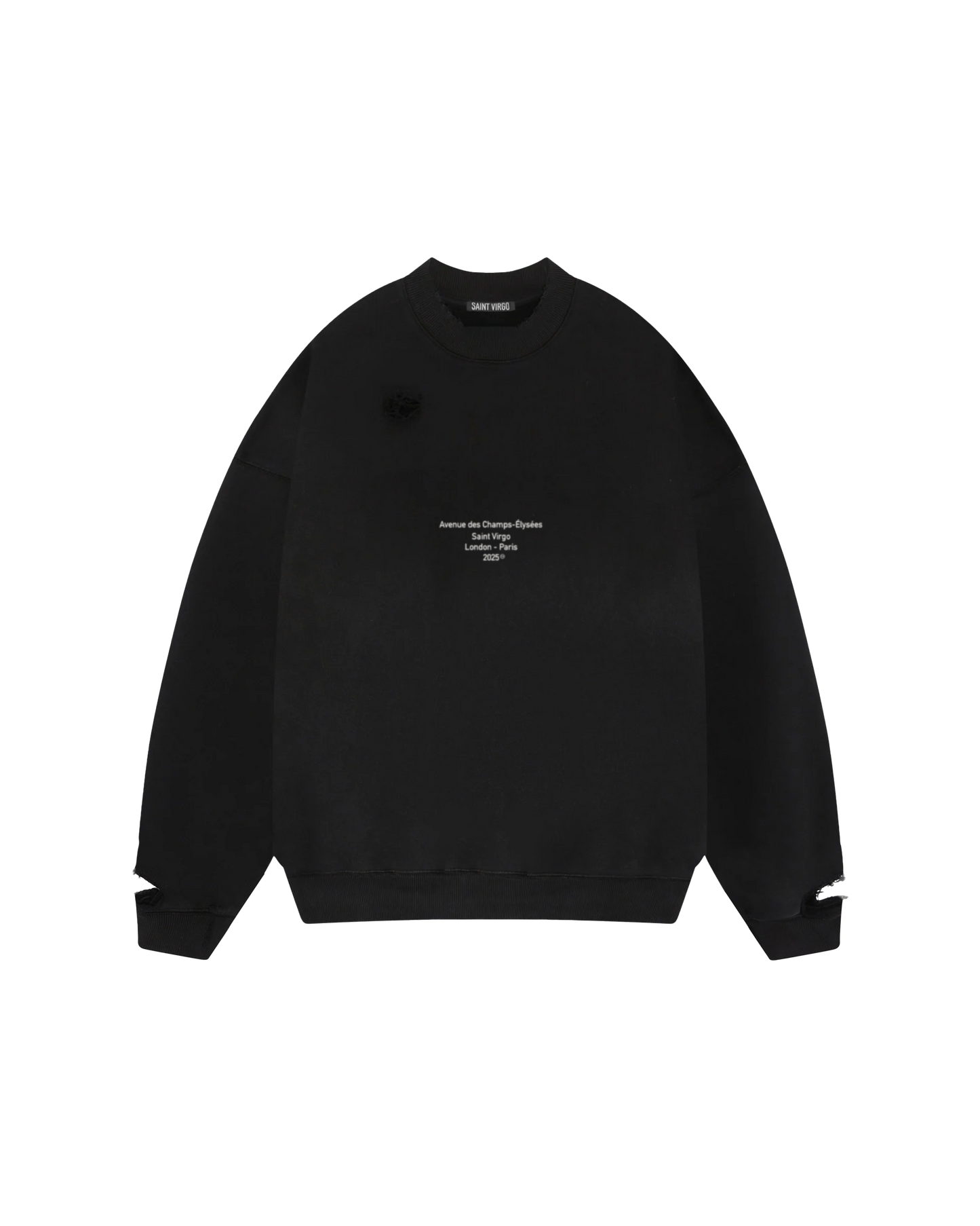 Saint Virgo Black Distressed Sweatshirt