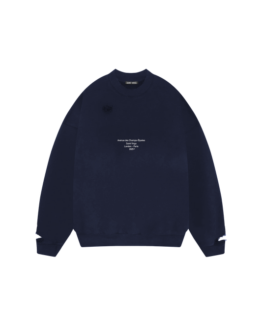 Saint Virgo Navy Distressed Sweatshirt