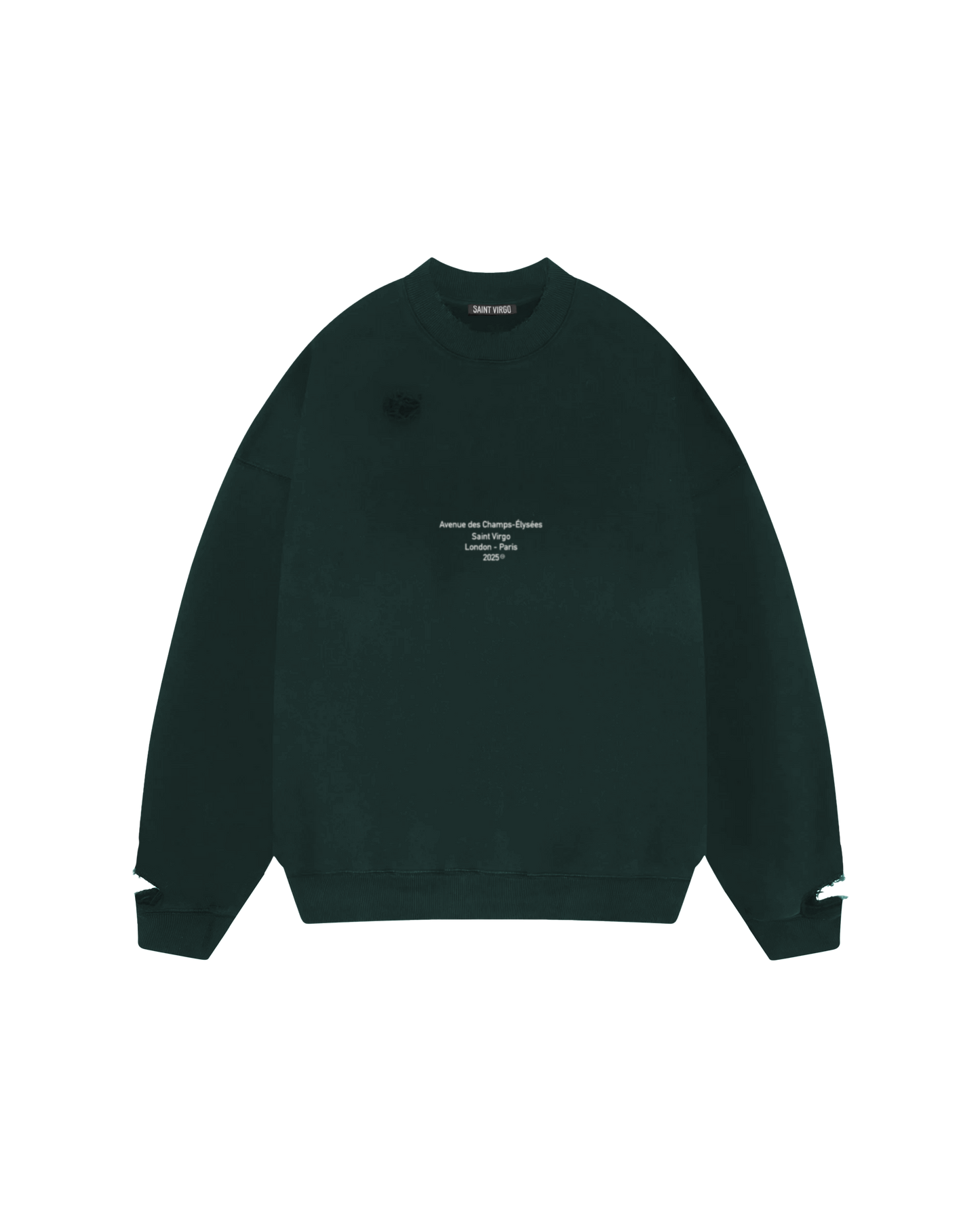 Saint Virgo Pine Green Distressed Sweatshirt