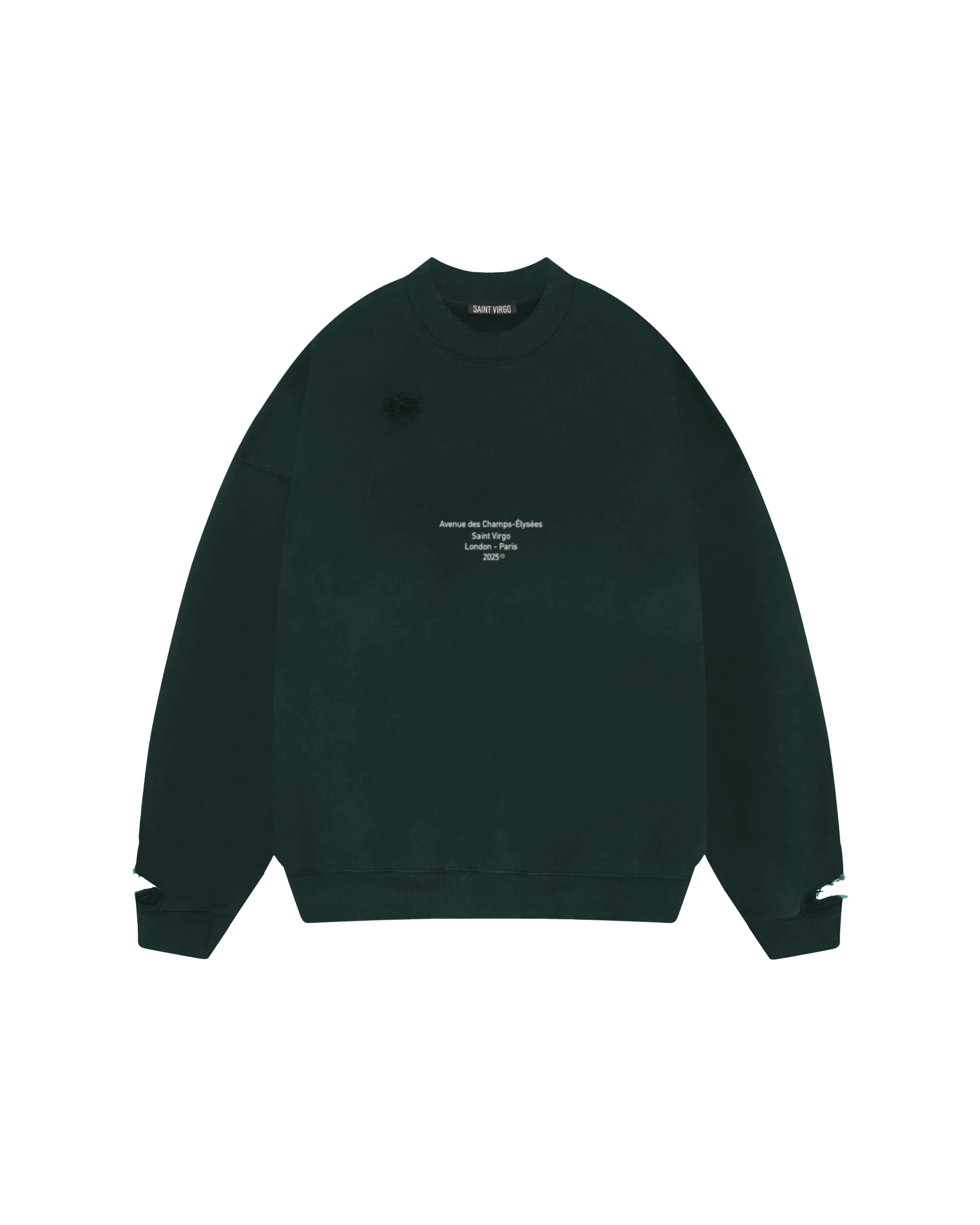 Saint Virgo Pine Green Distressed Sweatshirt