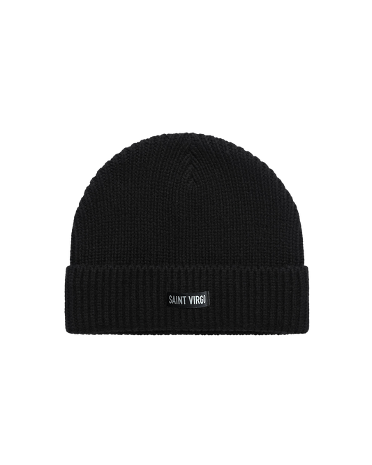 ESSENTIAL | Black Ribbed Beanie