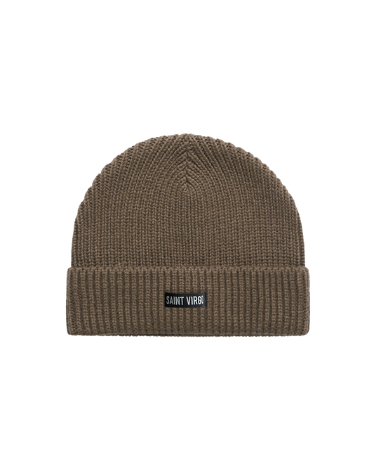 ESSENTIAL | Brown Ribbed Beanie