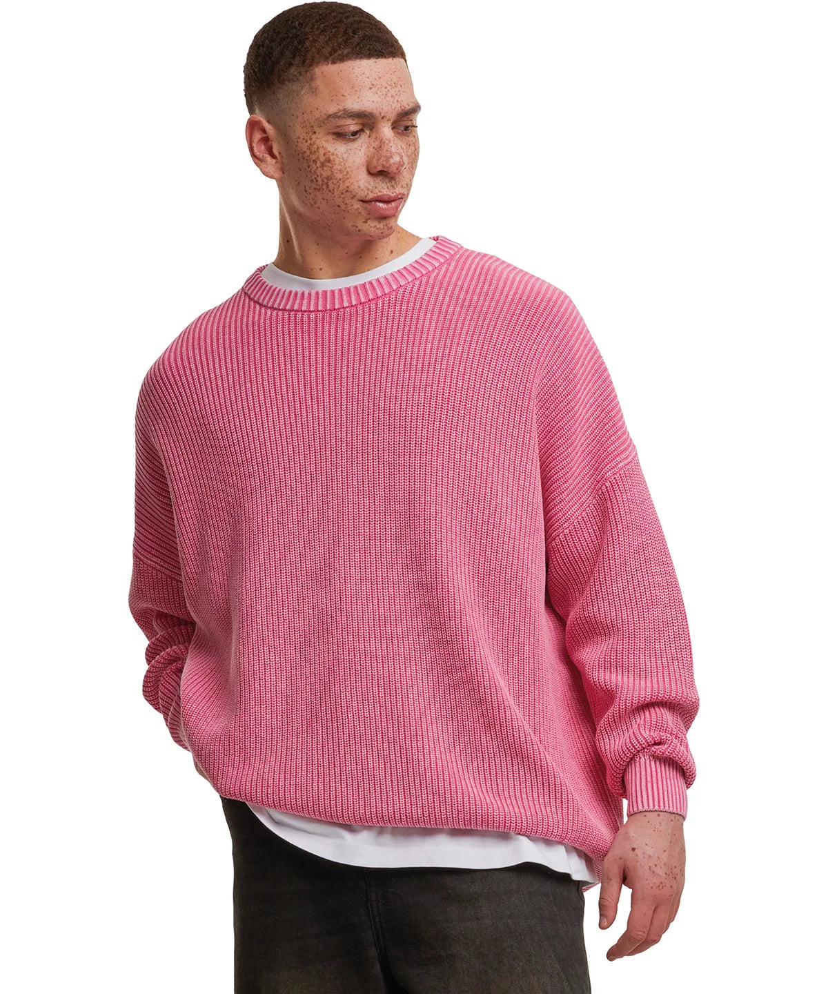 SAINT VIRGO | Acid Washed Blush Pink Knit Jumper