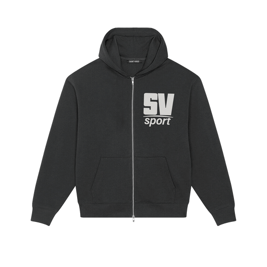 SPORT LEGACY | Faded Black Zipped Hoodie