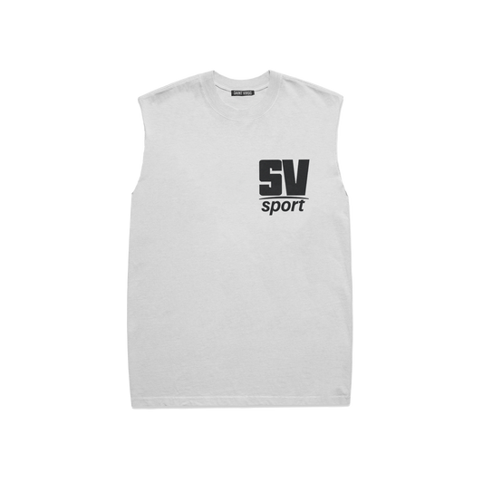 SPORT LEGACY | Faded White Cut Off Tank