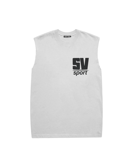 SPORT LEGACY | Faded White Cut Off Tank