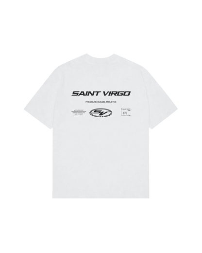 PRESSURE BUILDS ATHLETES | White Performance T-Shirt