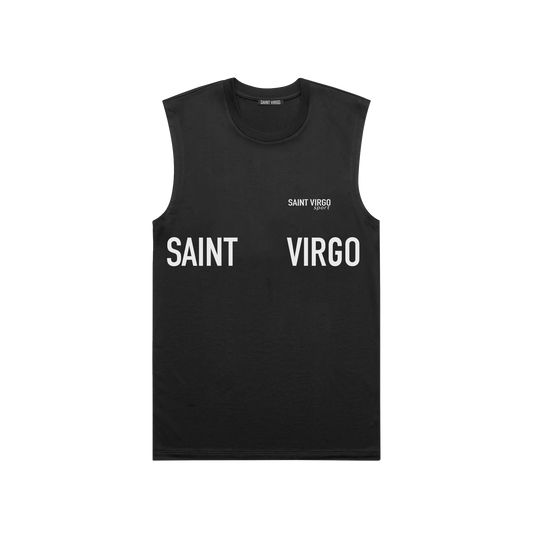 RUN SPLIT LOGO | Black Tank