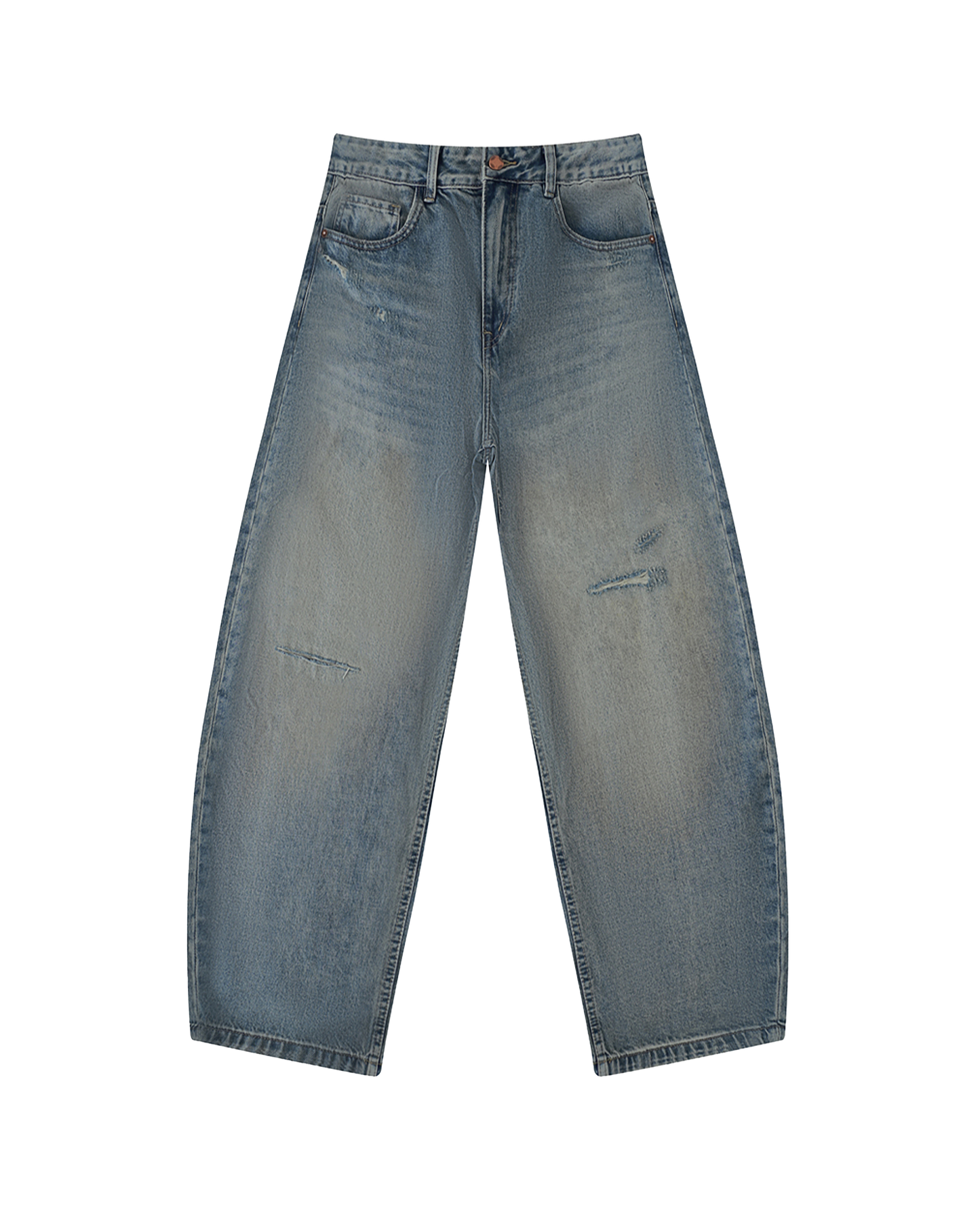 WORN DENIM | Distressed Barrel Jeans
